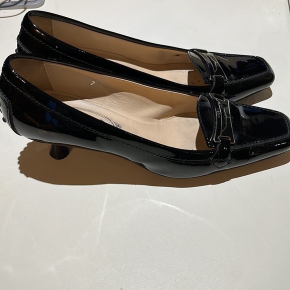 TOD’S Made In Italy Black Loafer Driving Shoe Style Patent Pumps Women’s Size 7 - Picture 6 of 11
